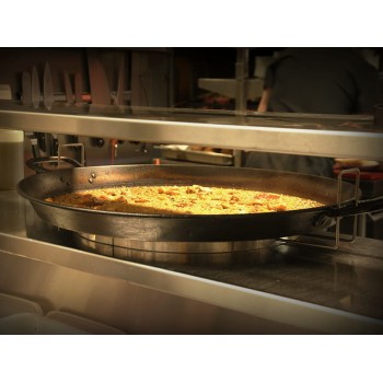 porta paellas en uso