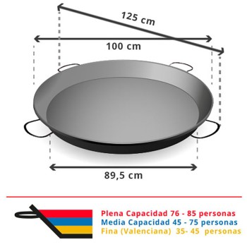 Paellera pulida 85 personas