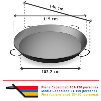 Paellera pulida 120 personas