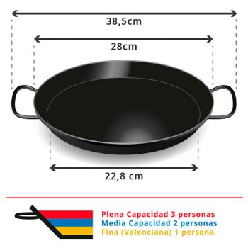 Paella esmaltada para 2-3 personas