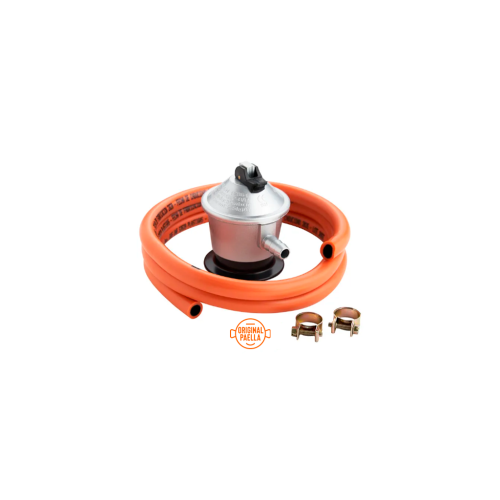 Regulador de gás con tubo flexible