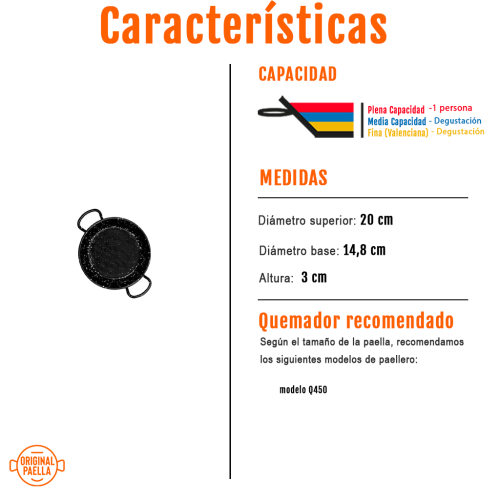 Paelleras esmaltadas características