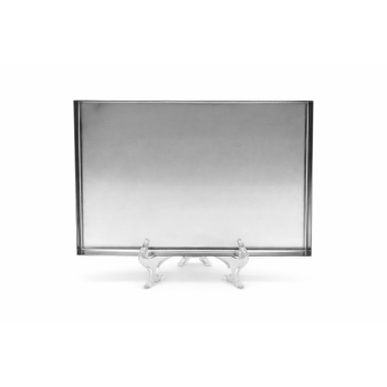 llauna rectangular de acero inoxidable en soporte