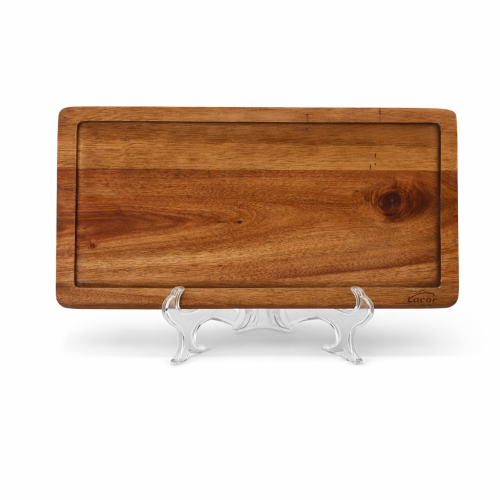Llauna de acero inoxidable con tabla de madera | Original Paella