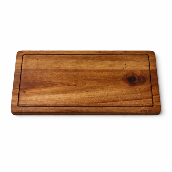Llauna de acero inoxidable con tabla de madera | Original Paella