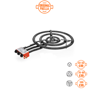 Quemador o Paellero de Gas Tubo Plano 70 cm +GAS +POTENCIA