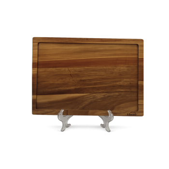 Llauna de acero inoxidable con tabla de madera | Original Paella