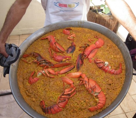 Presentación arroz con bogavante