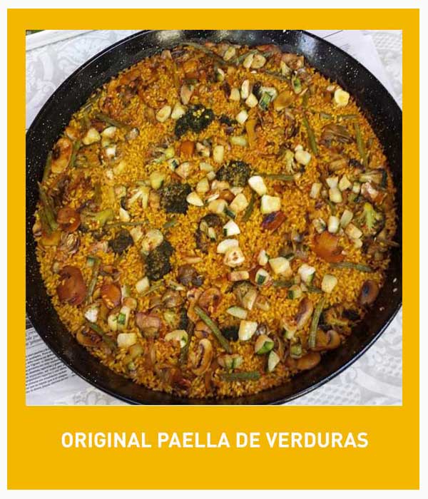 receta original de la Paella de verduras Vegetal Vegetariana