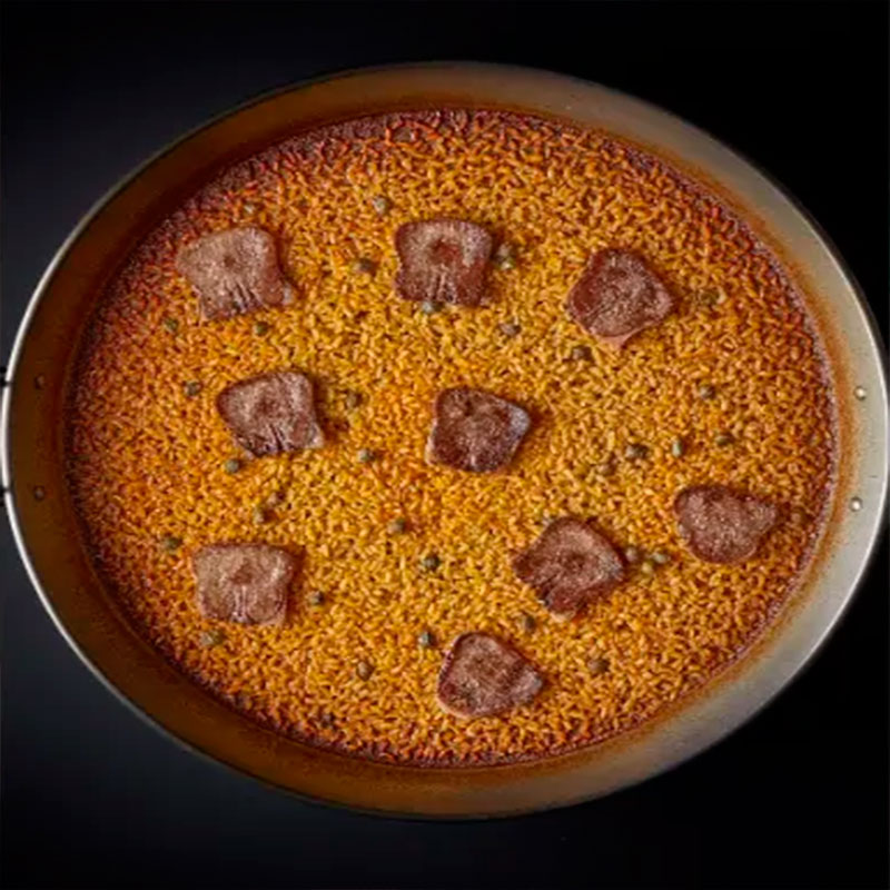 Presentación del arroz de lengua de ternera Presentación del arroz de lengua de ternera