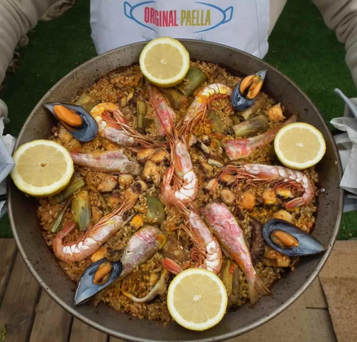 Arroz de pulppo,salmonetes y alcachofas.
