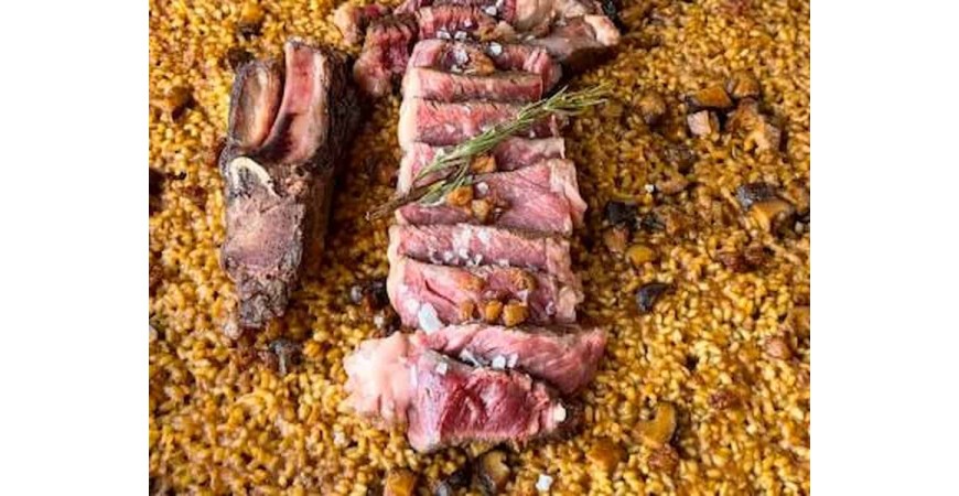 Receta de @fanaticook: Arroz con chuletón de vaca madurada
