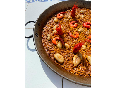 Receta de @cooking_jorge: Fideuá de huevas de sepia y carabineros