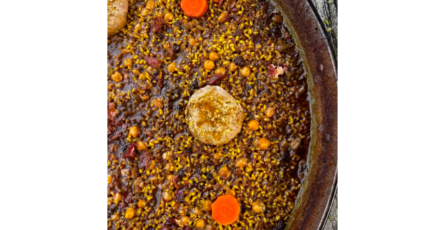 Receta de @cris_riceandmeal: arroz seco de puchero y pelotas de navidad