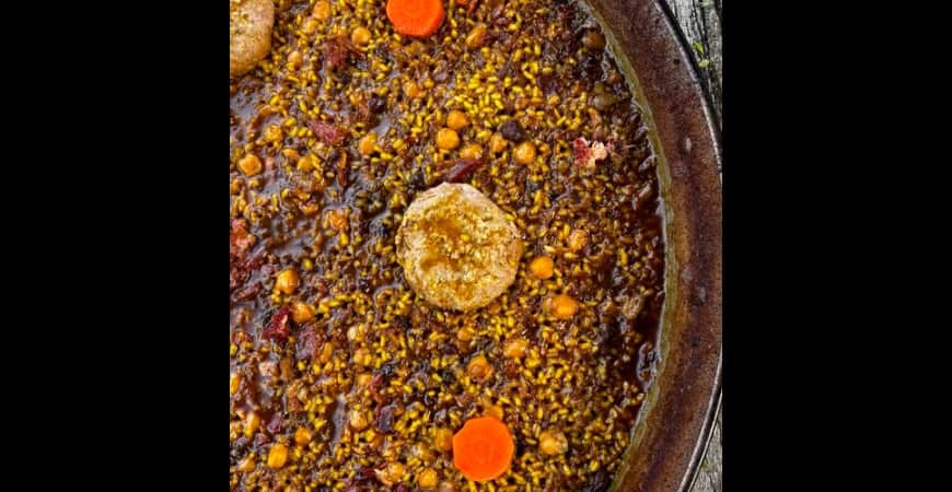 Receta de @cris_riceandmeal: arroz seco de puchero y pelotas de navidad