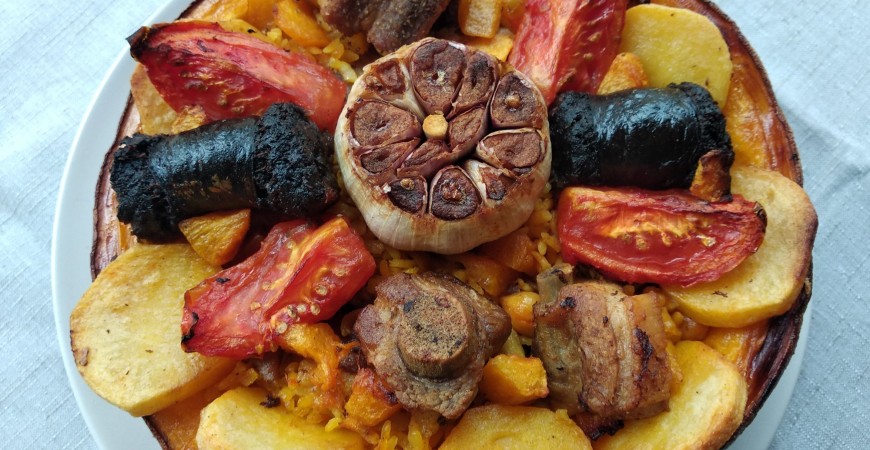 Receta de Ascension Casero: Arroz al horno en calabaza