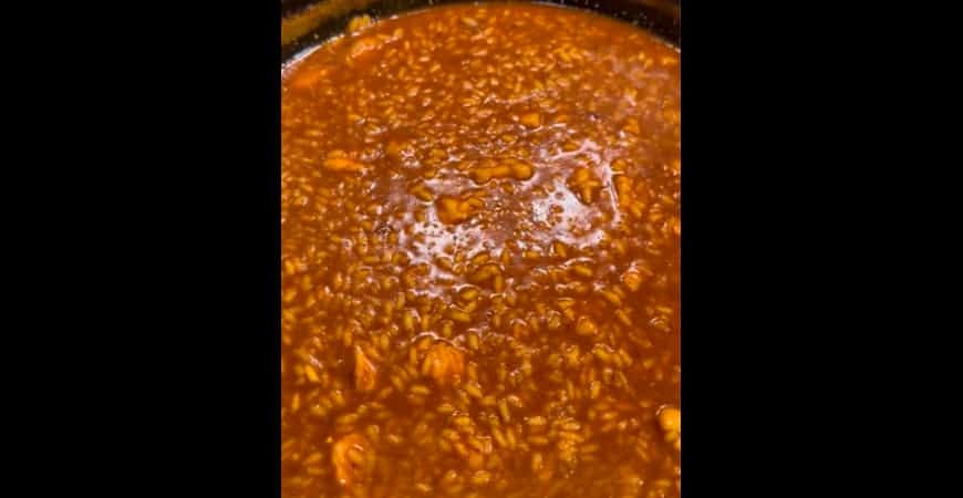 Receta de @fanaticook: Arroz meloso de rape y langostinos