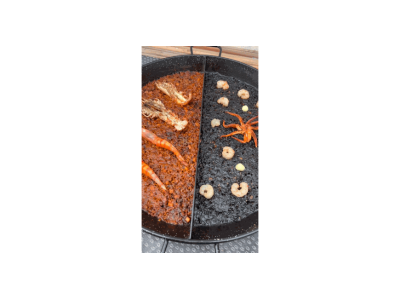 Receta doble de _comeydisfruta_: Arroz de marisco y arroz negro con calamar